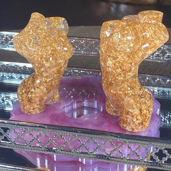 Gold Nude Woman Body Mini Statue Resin Art - Picture 6 of 16